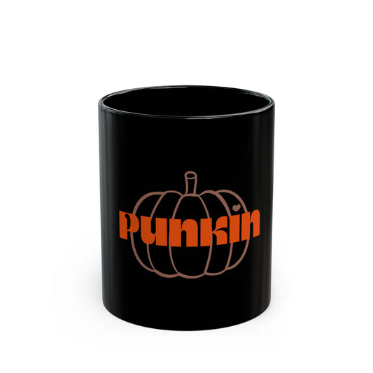 Punkin Pumpkin Autumn Coffee & Tea Cup (Black)